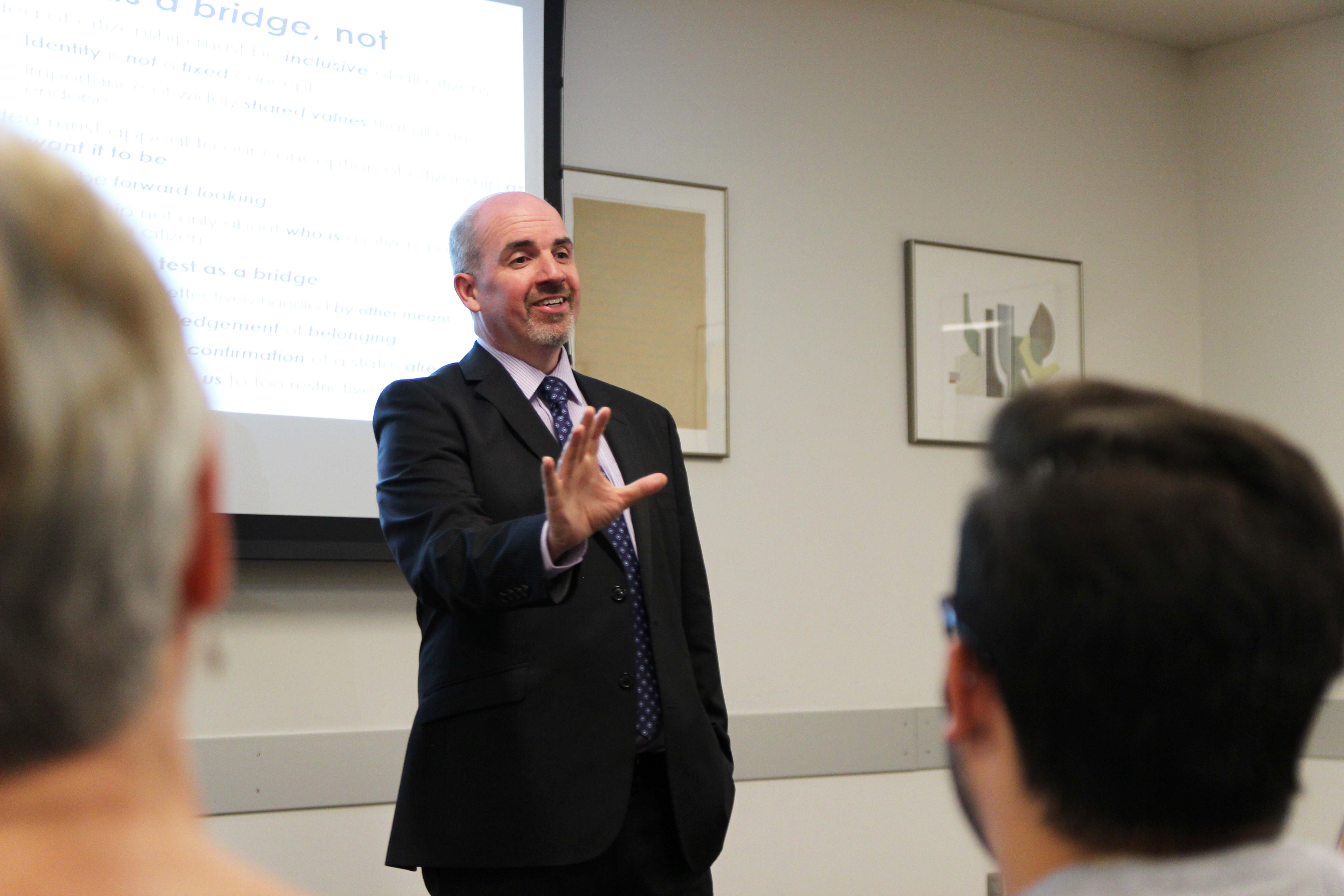 Alumni Thom Brooks speaks to students 